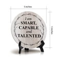 thumbnail image 4 of I Am Smart, Capable And Talented Wood Color Circle Table Sign (5" X 5"), 4 of 4