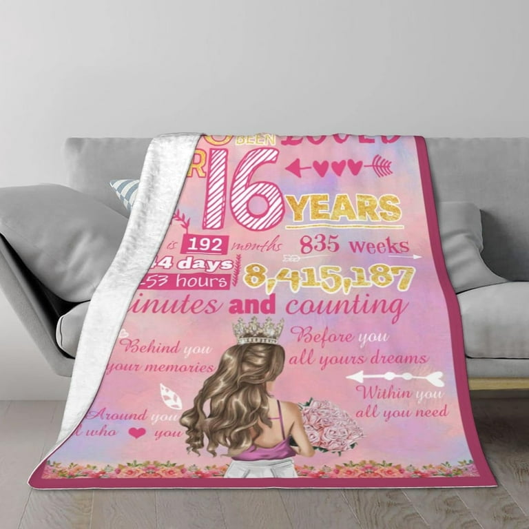 RooRuns Gifts for 13 Year Old Girls Blanket - 13th Birthday Gifts for Girls  - 13 Year Old Girl Birthday Gift Ideas - 13th Birthday Gift Ideas Throw  Blankets 