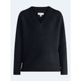 thumbnail image 5 of Free Assembly Women's Deep V-Neck Sweater with Long Sleeves, Midweight, Sizes XS-XXL, 5 of 5