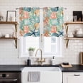 thumbnail image 2 of Coastal Beach Kitchen Curtains Window Panels, Nautical Summer Coral Starfish Shell Insulated Window Treatment Curtain, Grommet Curtains for Bedroom/Living Room/Bathroom, 2 Piece 27.5"Wx39"L, 2 of 8