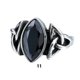 thumbnail image 3 of Anillo de cristal para hombre Qarigey estilo Vintage diseño Simple acero Negro Talla 11, 3 of 6