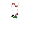 thumbnail image 2 of Delight Jewelry Black Sabre Tooth Christmas Kiss Charm Necklace and Stud Earrings, 2 of 4