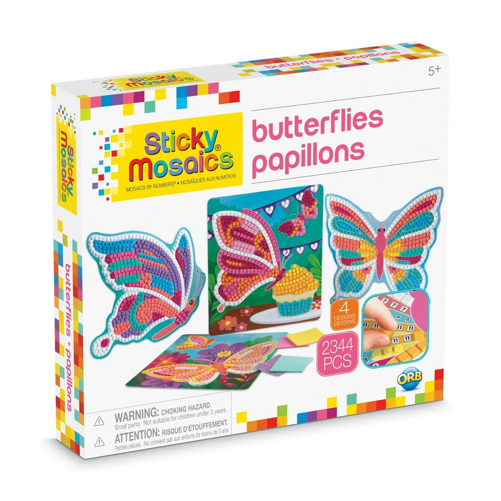 Sticky Mosaics Butterflies Design Mosaic Craft By Numbers Kit 2344