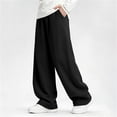 thumbnail image 5 of Miluxas Boys Baggy Sweatpants Wide Leg Casual Sweat Pants with Pockets Elastic Waist Loose Fit Pants Black 9-10 Years, 5 of 9