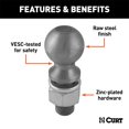 thumbnail image 2 of Curt Manufacturing 40087 Stainless Trailer Ball - Raw, 2 of 2