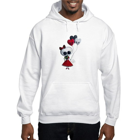 CafePress - Cute Skeleton Girl With Spooky Balloons Hoodie - Pullover Hoodie, Hooded Sweatshirt