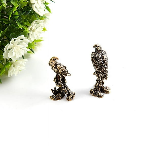 1PCS Brass Eagle Miniature Sculpture Ornament Figurine Home Decor Accessories (10pcs)