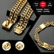 thumbnail image 4 of Encanto chapado en oro de 18 quilates, 24 mm de ancho, resistente, resistente, cadena cubana, collar de perro con hebilla de acero, fuerte collar de entrenamiento de perro de metal de acero inoxidable Feliz Sencillez, 4 of 4