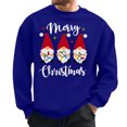 thumbnail image 3 of XDZJLR Mens Christmas Sweatshirt Winter Tops Xmas Graphic Themed Part Printing Hoodless Long Sleeve Pullover Sweatshirt Warm Dailywear Blue M, 3 of 3