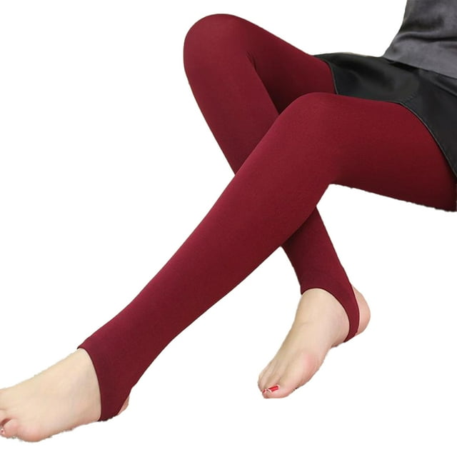 Sonducket Mallas térmicas de terciopelo elástico para mujer Prendas para la parte inferior del cuerpo Vino rojo Sonducket AP013759-03