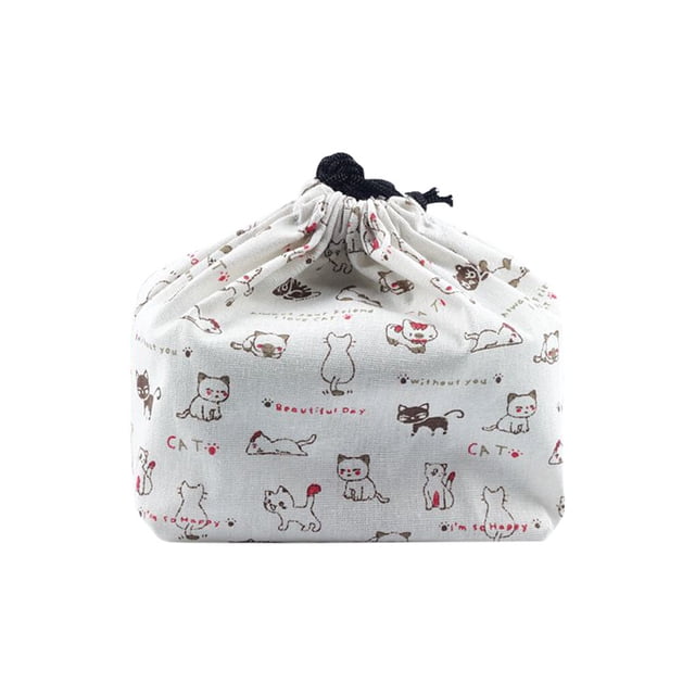 Monstrate estilo japonés bolsa con cordón bolsa de tela de algodón y lino colgante organizador elegante bolsa de almacenamiento Organizadores de utensilios de cocina BDD48