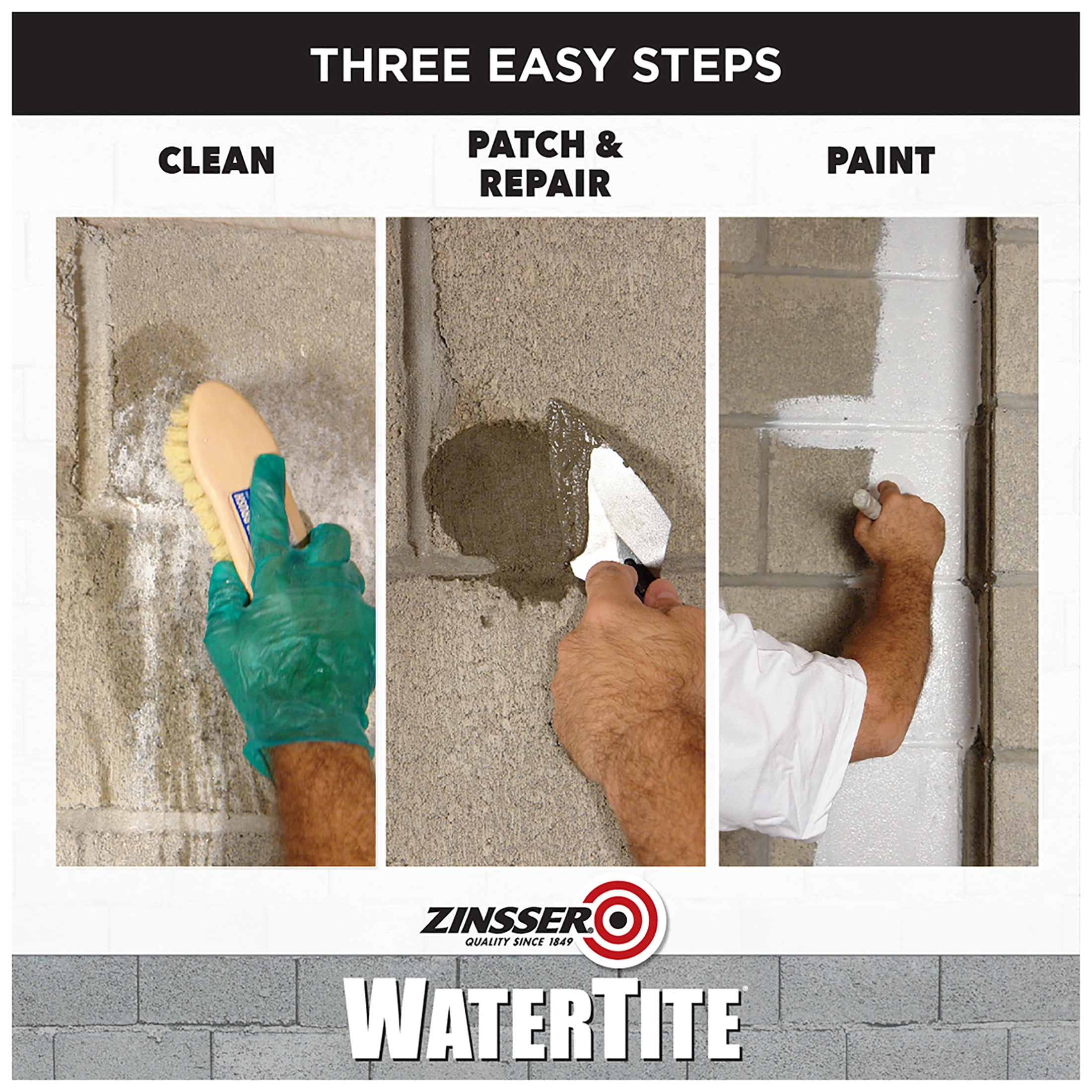 (2 pack) White, Zinsser WaterTite Matte General Purpose Waterproofing Paint, 5 gallon, 1 Pack