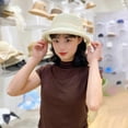 thumbnail image 3 of SikaFu Beach Photography, Straw Hat, Casual Temperament, Women's Sunshade Hat, Foldable Fisherman's Hat, Large Brim, Revealing Face, Small Hat, Sun Protection, 3 of 7
