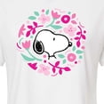 thumbnail image 3 of Peanuts - Snoopy Valentine Floral Circle - Juniors Cropped Graphic T-Shirt, 3 of 6