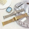 thumbnail image 5 of Dwitch Fashion Business Metal Watch Band for iWatch Series 10 9 8 7 6 5 4 3 2 1 SE with Double Button Clasp, Slim Mesh Metal Strap for Apple Watch 38mm 40mm 41mm 42mm,Non-Magnetic Watch Band,Rosegold, 5 of 9