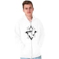 thumbnail image 5 of Triangle Dolphin Symbol Spirit Animal Zip Up Hoodie Men's Women's Brisco Brands X, 5 of 6