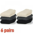 thumbnail image 2 of 6pairs Women's Winter Boots Socks Thick Warm Cozy Crew Socks Solid Color Gifts, Comfy Stretchy, 2 of 7