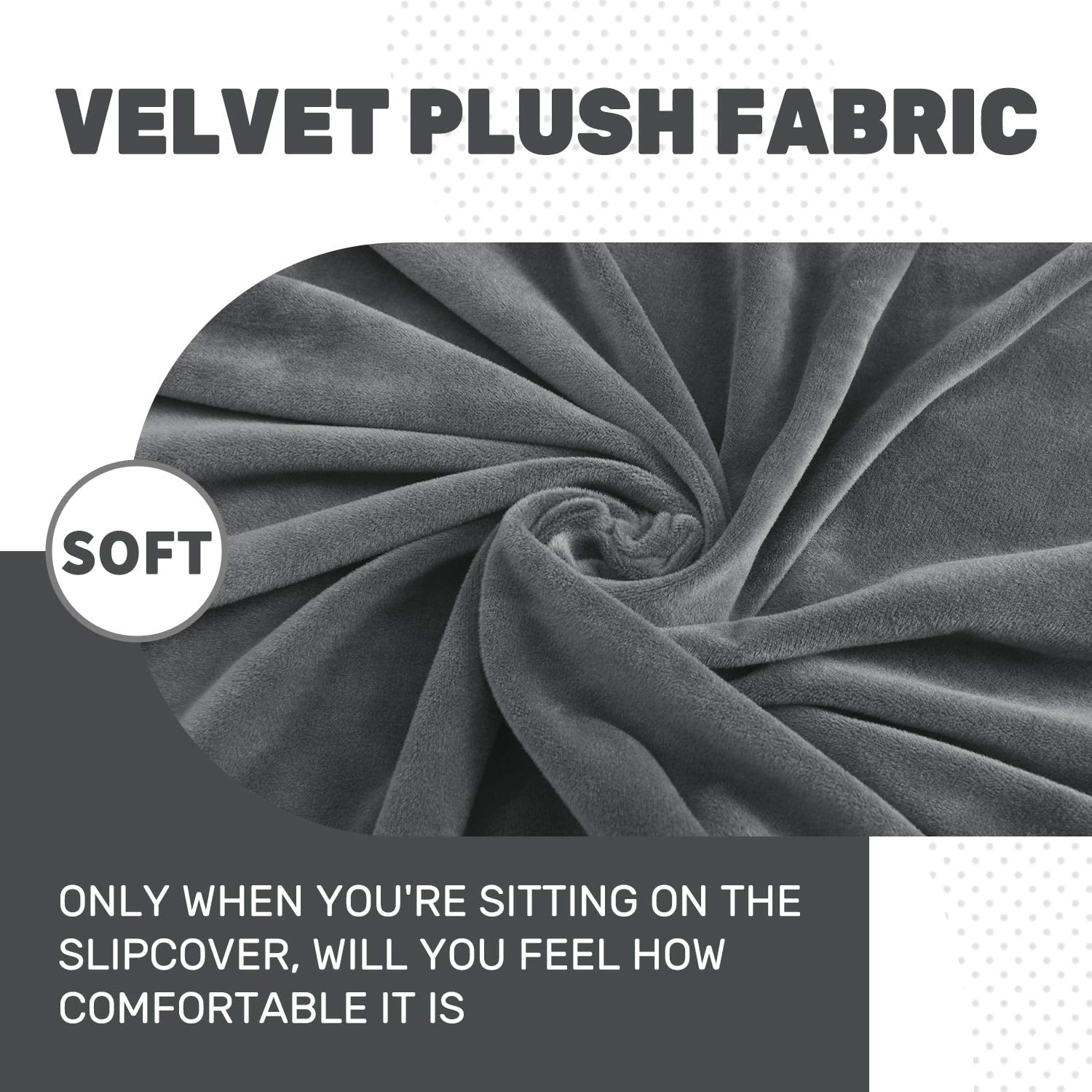 JIATER 3-Piece Sofa Cover Stretch Couch Cover Velvet Sofa Slipcover Furniture Protector with 2 Cushion Covers,Loveseat Gray