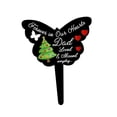 thumbnail image 3 of Letrero de cementerio conmemorativo, placa de recuerdo, estaca de acrílico con forma de mariposa con arbol de navidad, 3 of 9