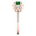 thumbnail image 3 of 1.46 ct Round Cut Simulated Emerald 3 Stone 14K Rose Gold Womens Engagement Ring, 3 of 5