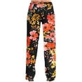 thumbnail image 4 of Lopecy-Sta Pull On Pants for Women Spring Outfits 2025 Women's Comfy Pajama Pants Wide Leg Lounge Palazzo Yoga Pants Stretch Casual Floral Print Fold Waist Pants, 4 of 6