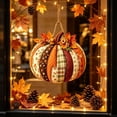 thumbnail image 4 of 1 Piece Pumpkin Shaped Wooden Hanging Sign, 2D Single Side Printed Pendant, Rustic Wall Door Decor for Halloween Thanksgiving Fall Holiday Home Party Decoration, 4 of 7