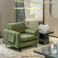 thumbnail image 2 of Costway Tissu Accent Canapé Simple W / Mitre & Côté Poche de Rangement Armée Vert, 2 of 9