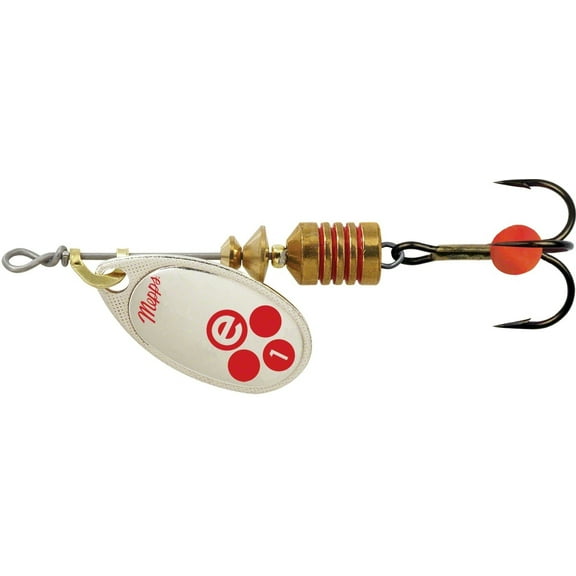 Mepps BE1 SR Aglia-e In-Line Spinner, 2", 1/8 oz, Treble Hook Red