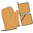 thumbnail image 2 of YFYANG Kits Mitaines et Porte-Pots 4 Pièces, Résistant à la Chaleur et Antidérapant Yellow Abstract Geometry Kitchen Gant Pot Mat pour la Cuisson et la Cuisson, 2 of 8