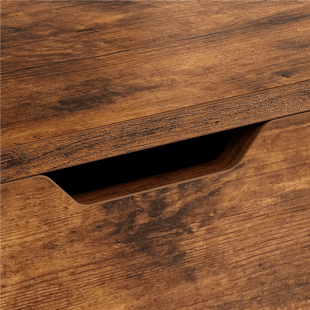 Alden Design Lift Top Coffee Table with Hidden Compartment & 2 Open Storage, Rustic Brown