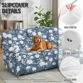 thumbnail image 6 of ZIATUBLES Stretch Recliner Sofa Covers White Rose Vintage Blue Printed Couch Slipcover 8 PCS 3 Seater Recliner Chair Covers Soft Fitted Furniture Protector with Storage Pocket for Living Room, 6 of 9