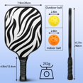 thumbnail image 3 of Pickleball Paddles Set Of 1, Fiberglass Surface, Animal, Leopard Print, 1 Paddle, 2 Balls & Bag, 3 of 5