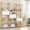 White + Gold, variant on ModFurne 5-Tier Corner Bookshelf, Industrial Corner Bookcase with Metal Frame, L Shaped Bookshelves and Bookcases Etagere Bookcase Display Storage Shelves for Living Room, Brown