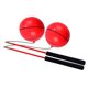 thumbnail image 5 of Pelota de ejercicios para fitness, estiramiento de brazos y hombros con varilla y asas de espuma. Rojo, 5 of 9