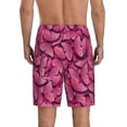 thumbnail image 3 of Naloa Pink Butterfly Men's Short Pajama Pants, Lounge Comfort Shorts with Elasticized Waistband and Side Pockets - 4X-Large, 3 of 9
