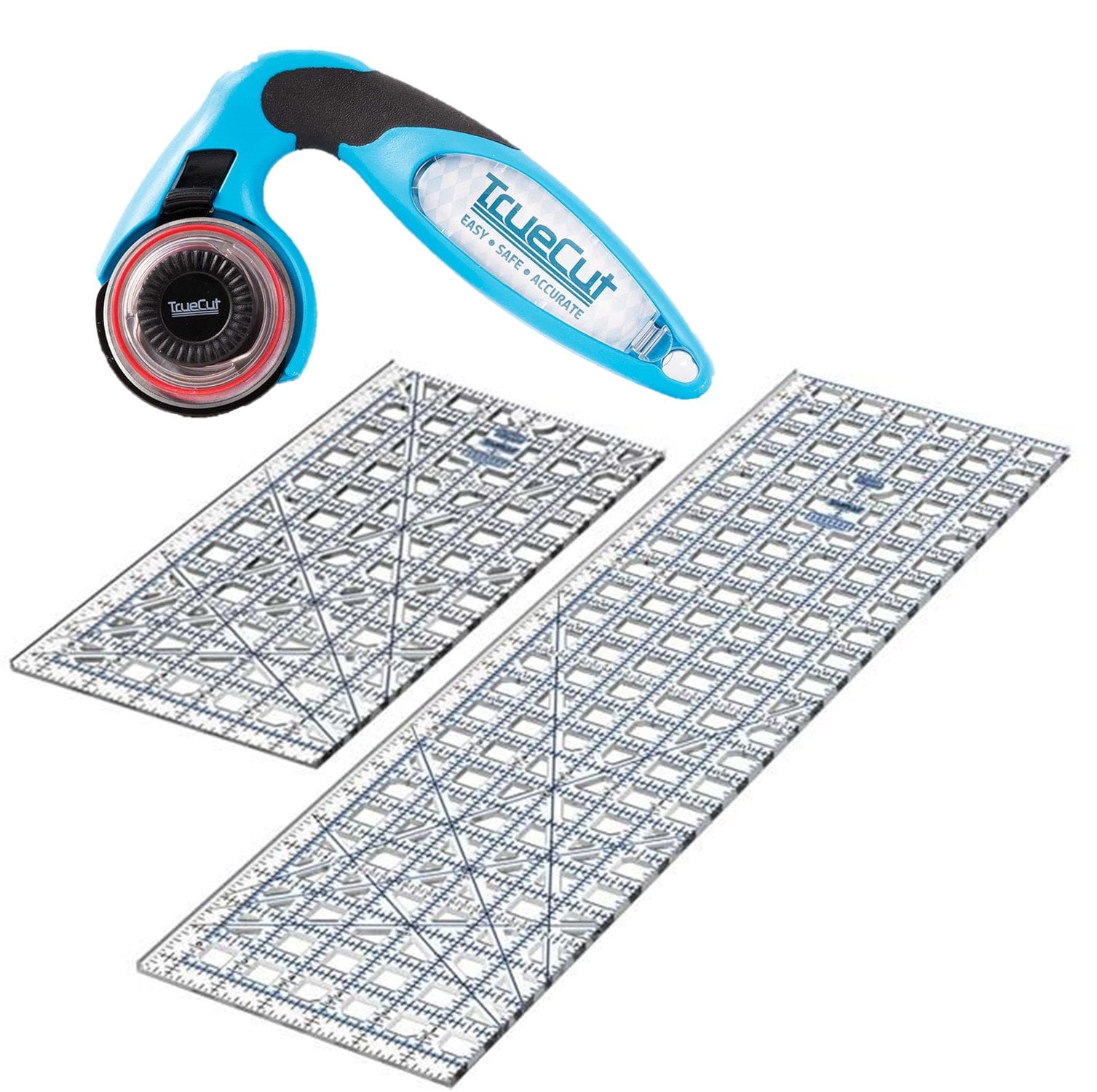 TrueCut Rotary Cutter Set 3 Items 24.5Inch Quilting Ruler, 12.5