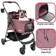 thumbnail image 3 of Carriola para Mascotas Cochecito para Perros y Gatos Pequeños - Medianos Transportadora Extraíble Ligera y Plegable con Freno - Rosa, 3 of 7