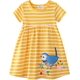 thumbnail image 3 of Likthione Vestido de manga corta para niñas y niños pequeños, vestido patinador acampanado con estampado de apliques de dibujos animados, vestido de algodón, 3 of 5