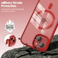 thumbnail image 3 of Transparent Magnetic Case Designed for Apple iPhone 15 Clear Magnetic Case for Rugged Shockproof Strong Magnetic Military Grade Drop Protection Phone Case for Apple iPhone 15, Red, 3 of 6