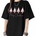 thumbnail image 1 of T Shirts for Womens Christmas Xmas Tree Short Sleeve Graphic Tees Loose Fit T-Shirt Cotton Casual Tops, 1 of 8