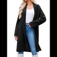 thumbnail image 2 of Cárdigan para Mujer, Grueso, Abierto, de Punto Holgado, de Gran Tamaño, para Otoño, Moderno, para Abrigo Negro XL, 2 of 8