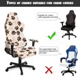 thumbnail image 6 of SCRAWLGOD Paw Leopard Print Beige 4 PCS Gaming Chair Cover with Armrest Slipcovers Soft Stretchable Washable Computer Chair Seat Slipcovers Cat Scratch Proof, 6 of 7