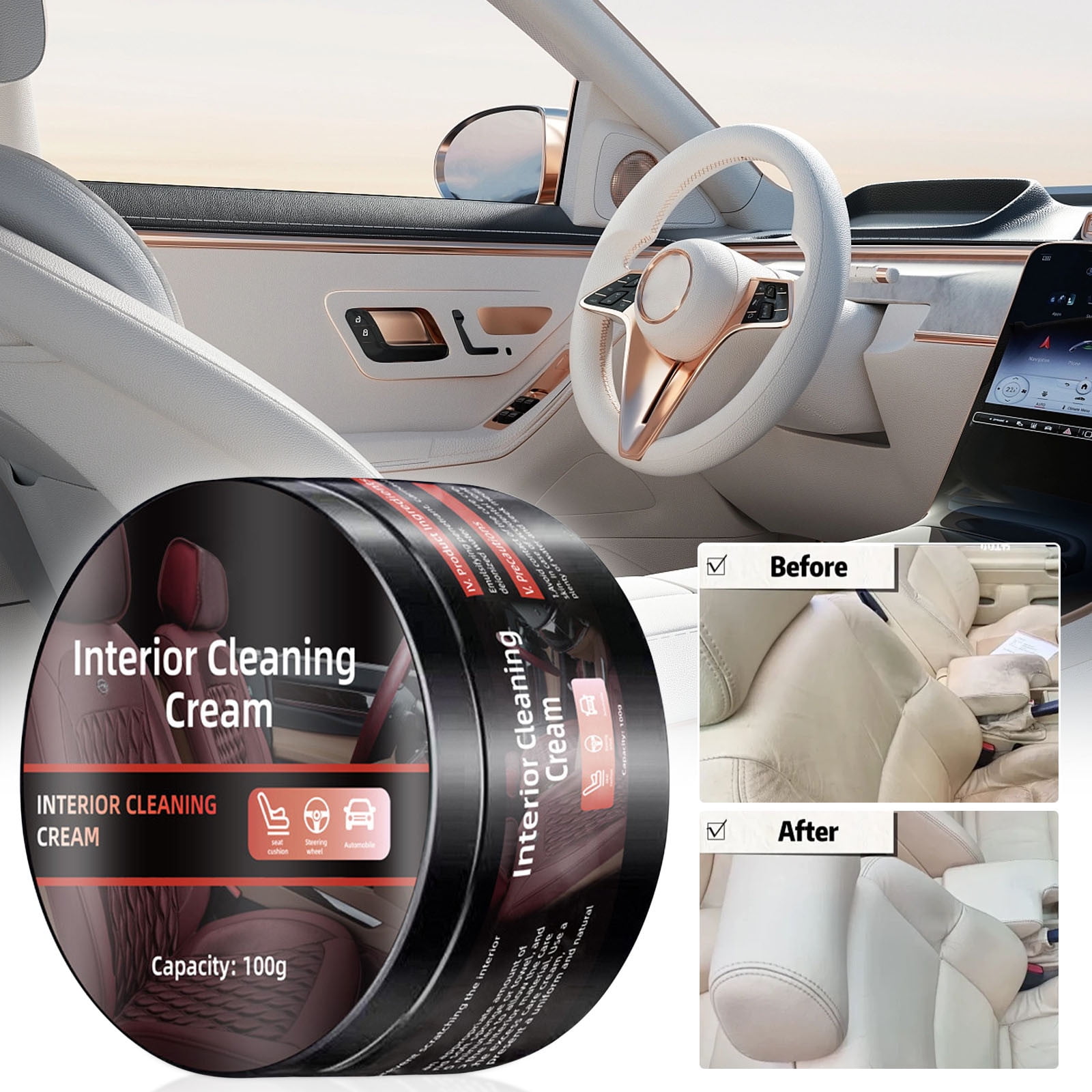 Crème De Rénovation Plastique & Cuir Auto – Nettoyant