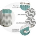 thumbnail image 5 of Waterproof Shower Curtain, Teal Geometric Chevron Gray Pattern Polyester Fabric Bathroom Curtains with 12 Hooks, 72" W x 72"H, Striped Classy Turquoise Simple Modern Quick-Drying Bathtub Curtain, 5 of 6