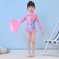 thumbnail image 5 of 6-8 T Kids Swimsuits Girls Long Sleeve Sun Protective Swimsuit with Ruffle Design Full Coverage Rash Guard for Toddlers and Kids, 5 of 6