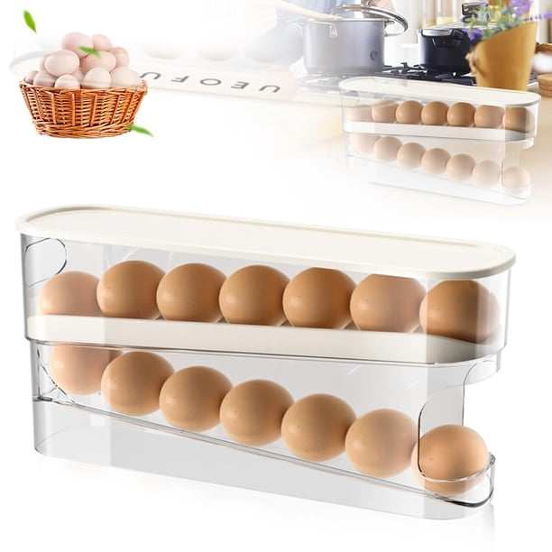 Soporte para huevos ROWPOZ 2025 para frigorífico, 15 huevos