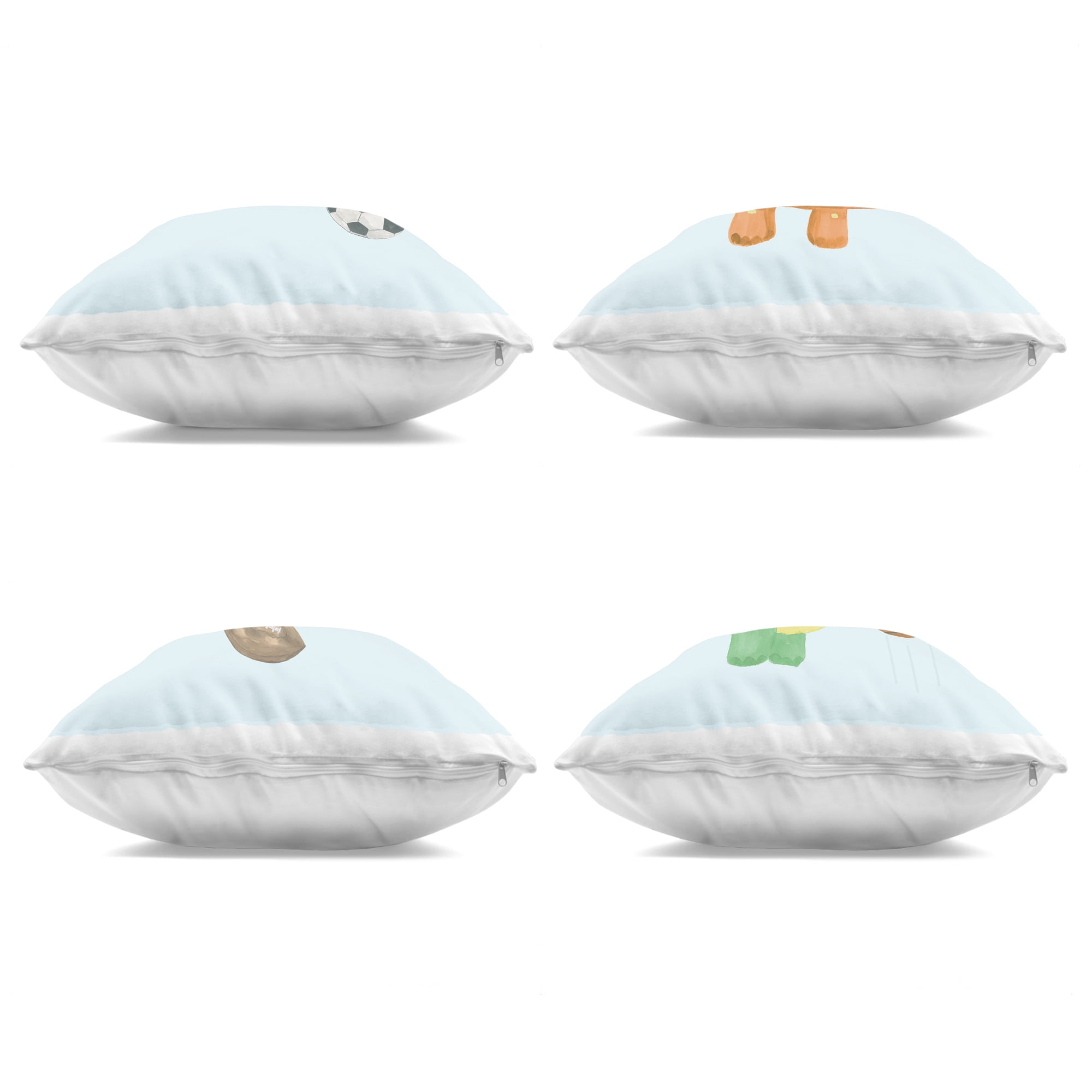 Stupell Industries Baby Dinos Playing Sports 4 Piece Decorative Printed Throw Pillow Set, design by Lucille Price