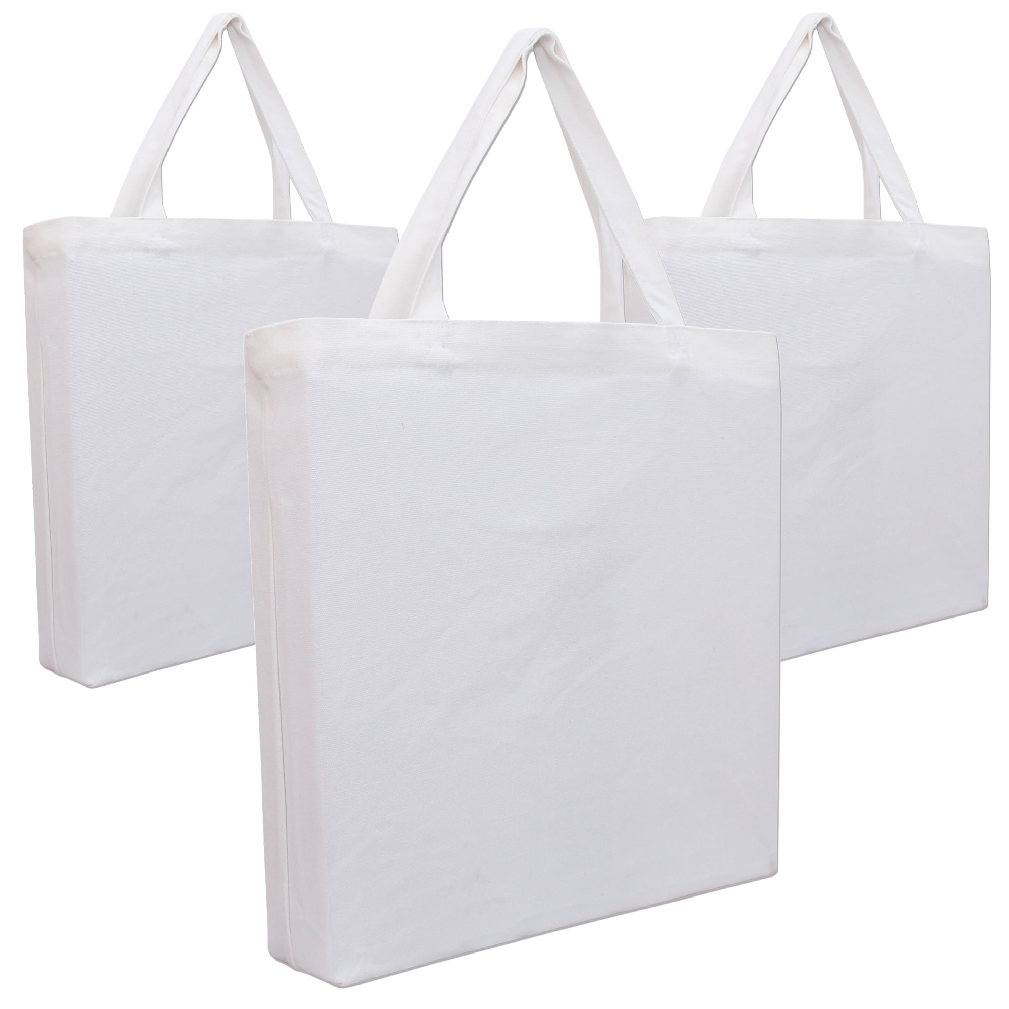 Premium Canvas Tote Bags | Pack of 3 | Heavy Duty 100% Cotton With ...