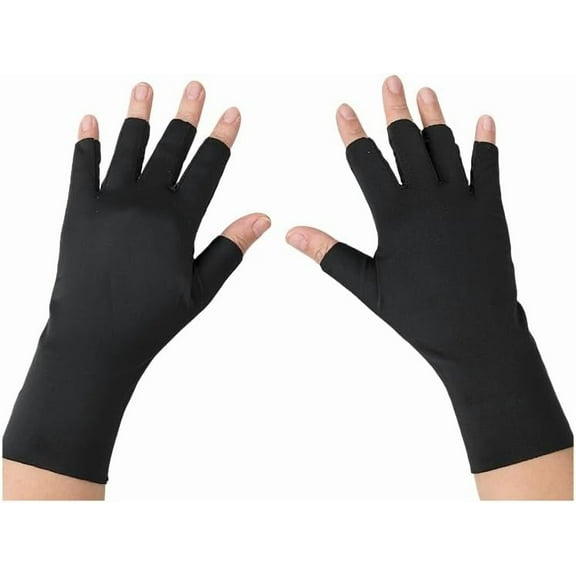 1pair Polyester Fingerless Gloves Sun Protection Gloves Black 213x128x2mm