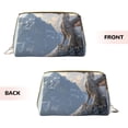 thumbnail image 3 of Easygdp Silver Dragon Mountain Peaks Leather Makeup Bag Zipper Pouch Travel Cosmetic Organizer for Women and Girls, Make up Bag with Zipper, 3 of 8